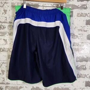 Nike Men's L Swim Trunks Shorts Blue Green White Colorblock Polyester Beach Pool